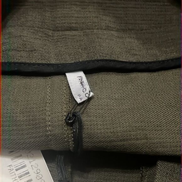 Faith Connexion Paris Linen Blend Skirt‎ Size 4 Army Green - Picture 11 of 13